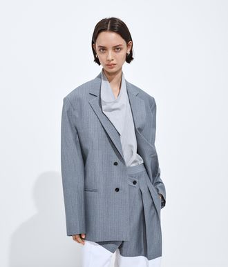 Bottega Veneta Giacca in mohair e lana - Blu - Donna - 36