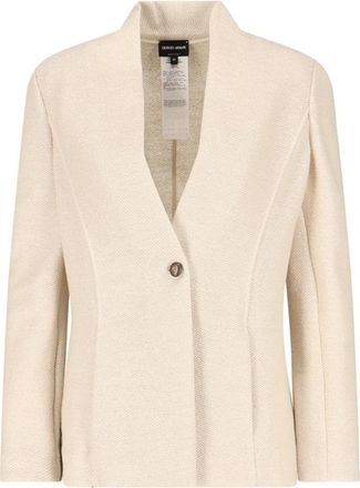 Giorgio Armani Single-Breasted Blazer - Cream