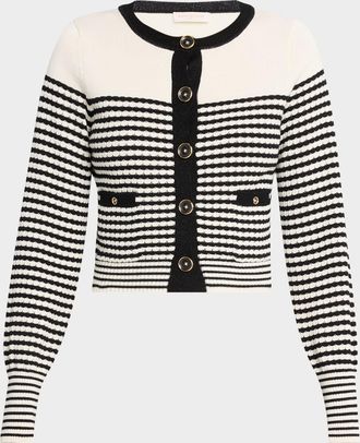Ramy Brook Bea Textured Stripe Cardigan