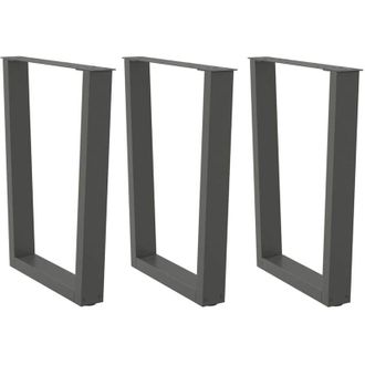 vidaXL Patas Para Mesa De Comedor En Forma De V (3 Unidades), Antracita, 70 X (72-73,3) Cm, Acero Vidaxl