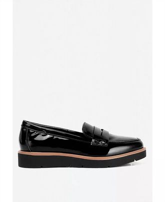 London Rag Womens Sinclair Heeled Loafers In Black