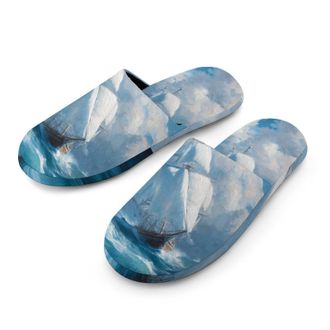 Generic Sailboat Sails Sailing Navigation Mens House Slippers Slip Indoor Slipper On Shoes Warm Outdoor