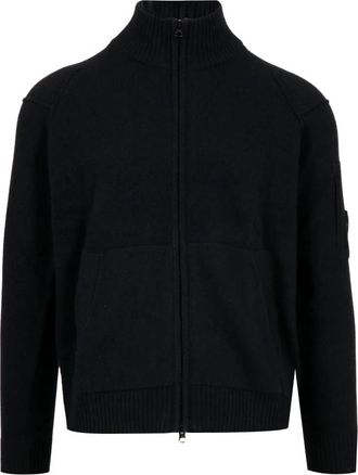 C.P. Company Wollen sweater met volledige rits - Heren - Vesten - Zwart - S - Wol - Truien & Vesten