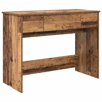 Berkfield Home Dressing Table with Mirror Old Wood 100x45x76 cm in Brown | Size: 100 x 45 x 76 cm