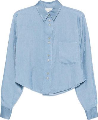Forte_Forte Camicia a coste con taschini - Blu
