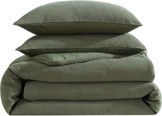 Vera Wang Carved Lines Matelass&eacute; Comforter & Sham Set in Medium /Dark Green at Nordstrom Rack, Size Queen
