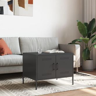 Berkfield Home Coffee Table Black 68x50x50.5 cm Steel