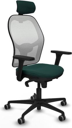 Piqueras y Crespo Piqueras Y Crespo - Jorquera Sincro Malla Blanca Similpiel Verde Botella Brazos 3d Base Nailon Cabecero 2d Ruedas 65mm Engomada