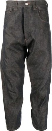 Junya Watanabe Cropped Jeans, male, Gray, L, Pop Art Cropped Trousers Multicolour Print