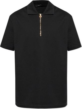 Versace Katoenen polo - Heren - Polos - Zwart - M - Katoen - Tops