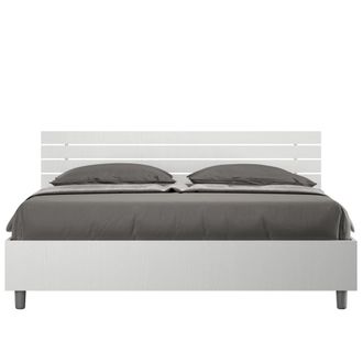 ITYhome Cama sin somier 160x190 efecto madera fresno blanco