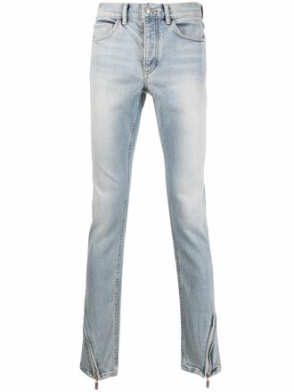 Rhude zip cuff slim-fit jeans - men - Cotton/Spandex/Elastane - 30 - Blue