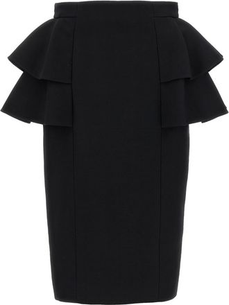 Valentino Garavani Black Crepe Couture Skirt