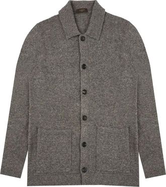 Zanone patch-pocket cardigan - men - Virgin Wool/Polyamide - 48 - Grey