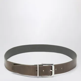 Frankie Shop Sarno belt in smooth olive leather with silver buckle