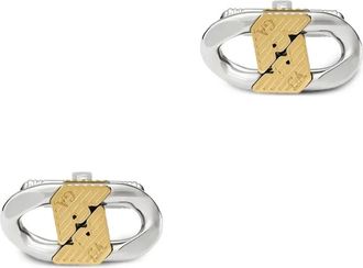 Emporio Armani logo-detail cufflinks - men - stainless steel - One Size - Silver