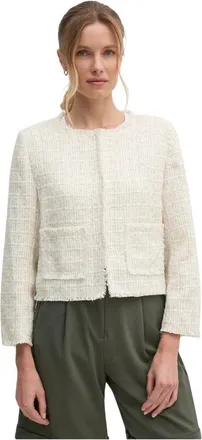 DKNY Dkny - Tweed Jas - Dames - Jassen - Beige - Maat: XS Tweed