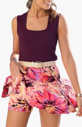Lascana Flared Skort in Pink-Printed at Nordstrom, Size 6