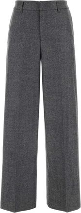 Pantaloni Torino Grey Stretch Wool Blend Palazzo Pant