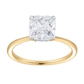 LuvMyJewelry Catherine 14K Gold 2.1 Ct Cushion Lab Grown Diamond Engagement Ring in 14K Yellow Gold at Nordstrom, Size 7