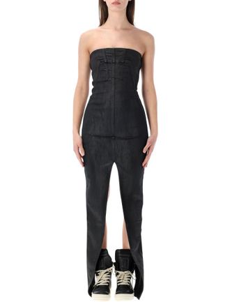 Rick Owens Black Strapless Maxi Dress