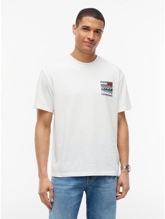 Tommy Hilfiger Mens Tommy Jeans Relaxed Outdoor Logo T-Shirt - Ecru - XXL
