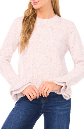 CeCe by Cynthia Steffe Confetti Ruffle Cuff Sweater in Cream/Rainbow at Nordstrom, Size Xx-Small