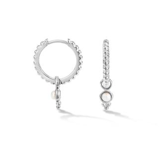 Dower & Hall Timeless Dotty Hoops with Pearl Drop