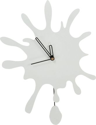 Beliani Beliani - Orologio Da Parete Da Appendere 27 X 37 Cm Design Teenager Room Con Pendolo Decorativo Senza Numeri Mdf Bianco Fully