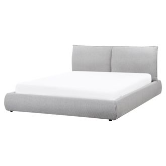 Beliani Cama Moderna Tapizada Tela 160 X 200 Cm De Listones Gris Claro Vinay