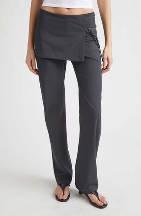 Paloma Wool Archive Stretch Straight Leg Skant in Dark Grey at Nordstrom, Size 12 Us