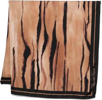 Elisabetta Franchi Accessoires, Dames, Bruin, ONE Size, Foulard met contrasterende rand