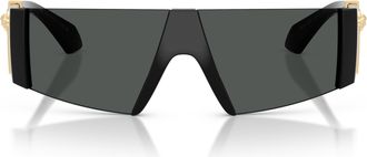 Versace Gold 0ve4516 Oversized Shield Sunglasses