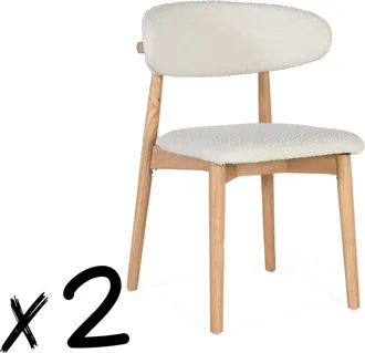 Giner&Colomer Set de 2 sillas fabricadas en madera de caucho