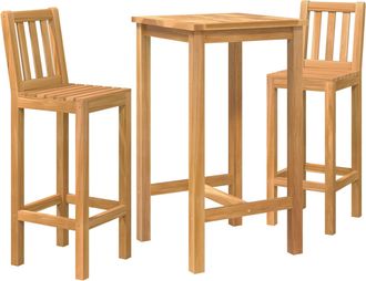 vidaXL Conjunto De Bar Al Aire Libre 3 Uds. Sin Tratar Vidaxl