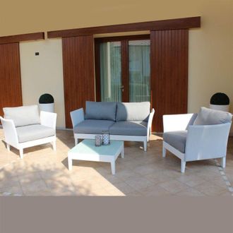 Milani Home Milani Home - opus - salotto da giardino 4 posti in alluminio e textilene imbottito completo di cuscini