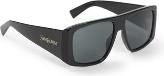 Saint Laurent Black Logo Squared Sunglasses