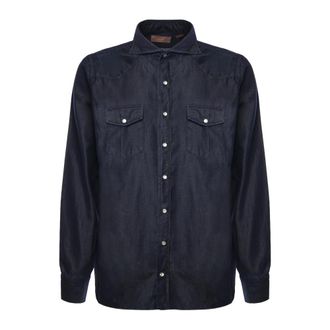 Borriello Denim overhemd - Heren - Spijkeroverhemden - Blauw - L - Denim - Overhemden