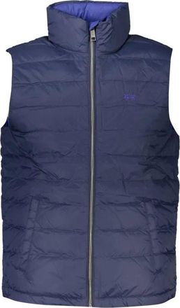 La Martina Geborduurd Blauw Mouwloos Jack - Heren - Bodywarmers - Blauw - L - Leer - Jassen