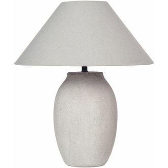 Beliani Beliani - Lampada da tavolo in ceramica da comodino Luce in tessuto di lino Grigio Graliwdo