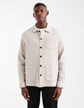 Farah Castlefield - Camicia a maniche lunghe color crema-Bianco