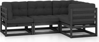 vidaXL Vidaxl - Juego De Muebles De Jard&iacute;n 4 Pzas Y Cojines Madera Pino Maciza