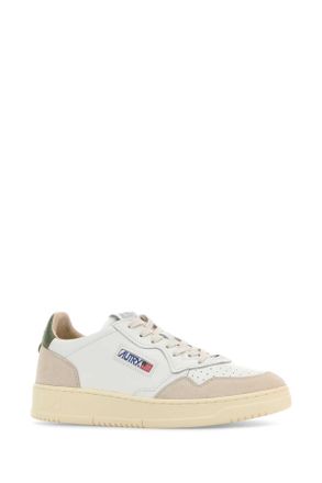 Autry Mens White Leather Medalist Sneakers Leatsuedewhtbronzegrn