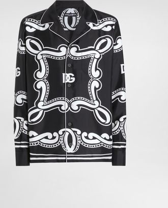 Dolce & Gabbana Silk Vanity Shirt With Bandanna Print - Man Shirts Print 40