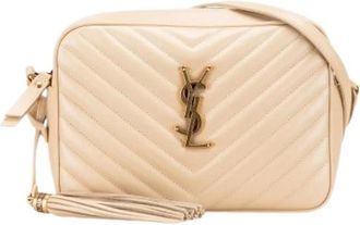 Saint Laurent Pre-owned Cross Body Bags, female, Beige, Size: ONE SIZE Pre-owned Leather Crossbody Bag