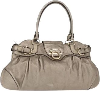 Ferragamo Pre-owned Handbags, female, Brown, Size: ONE SIZE Pre-owned Leather Handbag