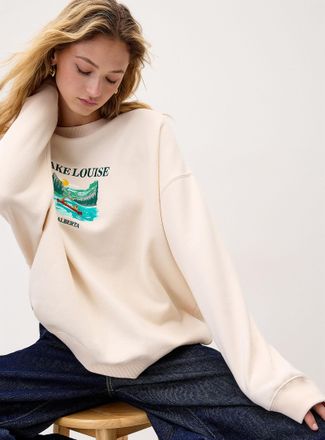 Twik Womens Oversized destination fleece sweatshirt