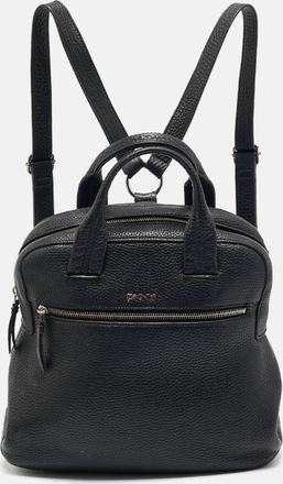 DKNY Dkny Black Grain Leather Two Way Backpack