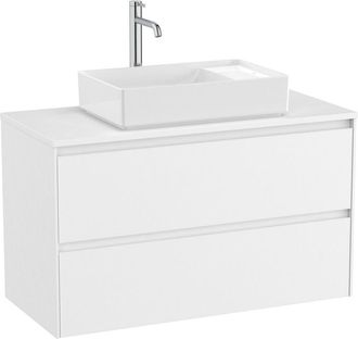 Roca Roca - Mueble Base De Dos Cajones Para Lavabo Sobre Encimera Ona Color: Blanco Mate