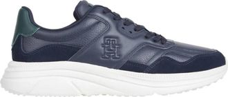 Tommy Hilfiger Modern Runner Best LTH Mix Sneakers - Heren - Sneakers - Blauw - 41 EU - Leer - Schoenen